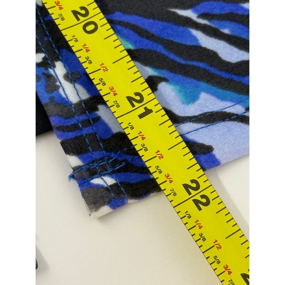 Free Country Womens Tankini Swim Top Blue Green Animal Print V-Neck Sz L 12/14 - Picture 3 of 9